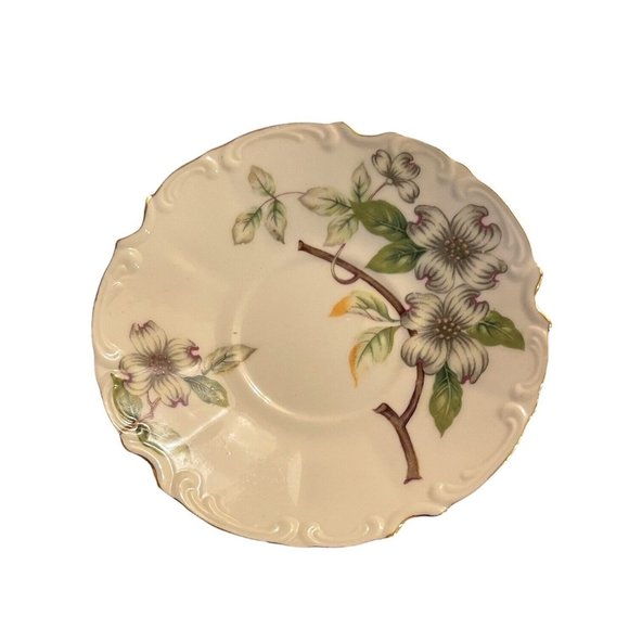 Vintage UCAGCO China Saucer Dogwood Pattern Gold Trim Japan 5.5" - Picture 5 of 6